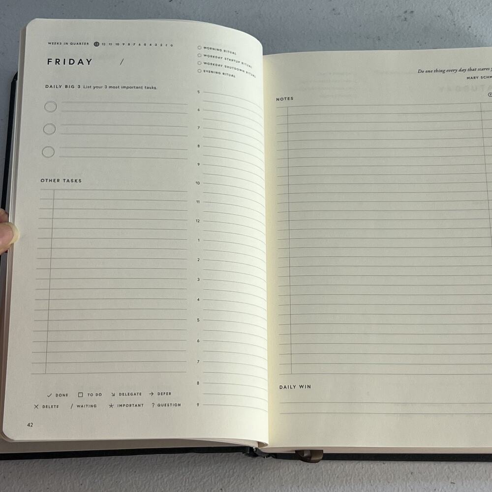 The Double Win Planner Black Hardcover Notebook 9.5 x 6" - Picture 6 of 9